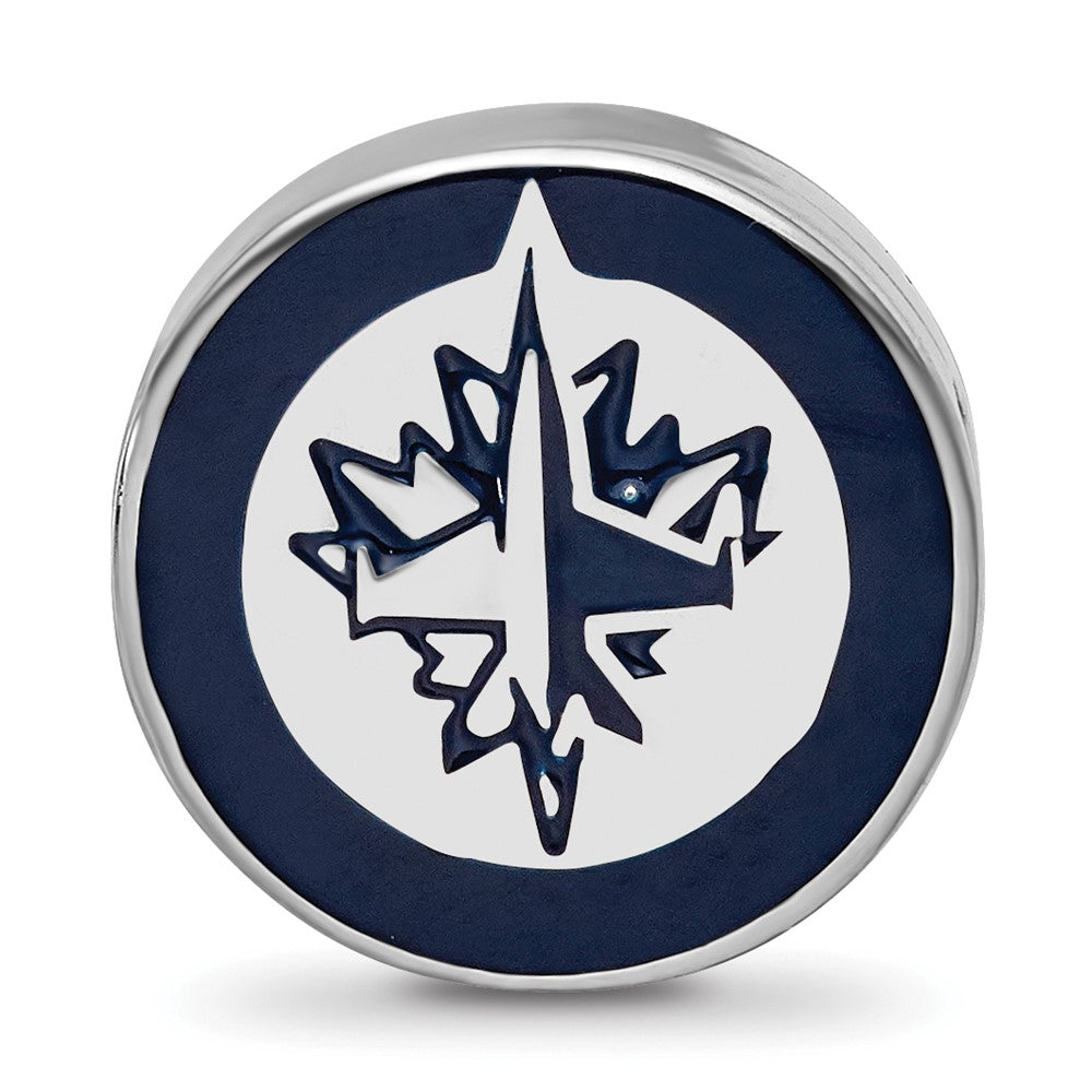 Sterlingsilber Rhodiniert Nhl Logoart Winnipeg Jets Emailliert Perle