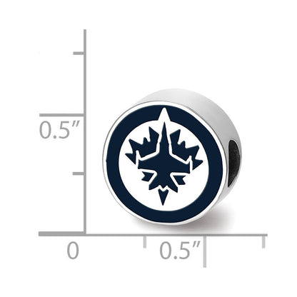 Sterlingsilber Rhodiniert Nhl Logoart Winnipeg Jets Emailliert Perle