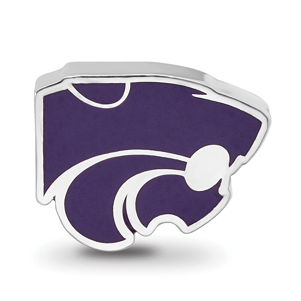 Sterlingsilber Rhodiniert Logoart Kansas State U. Wildkatze Emaille Perle