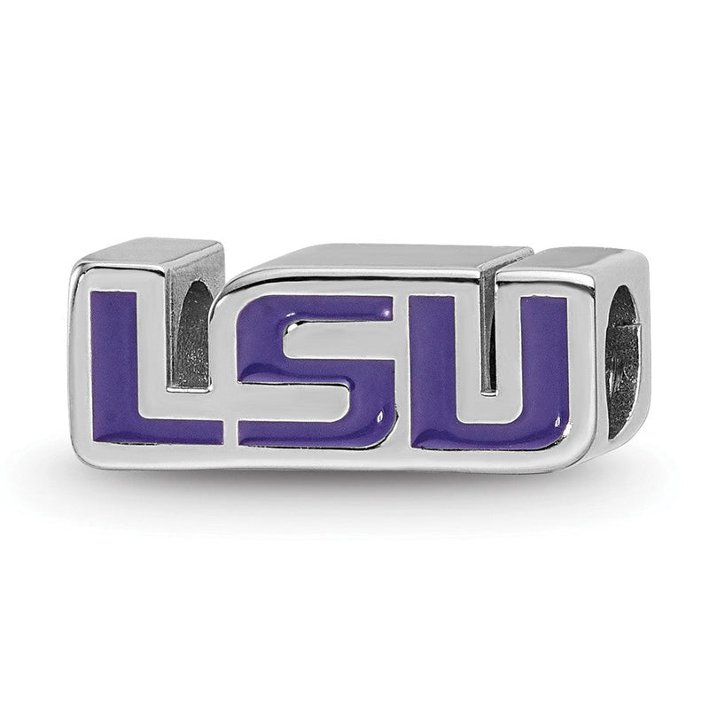 Sterlingsilber Rhodiniert Logoart Louisiana State U. Emaille Logo Perle