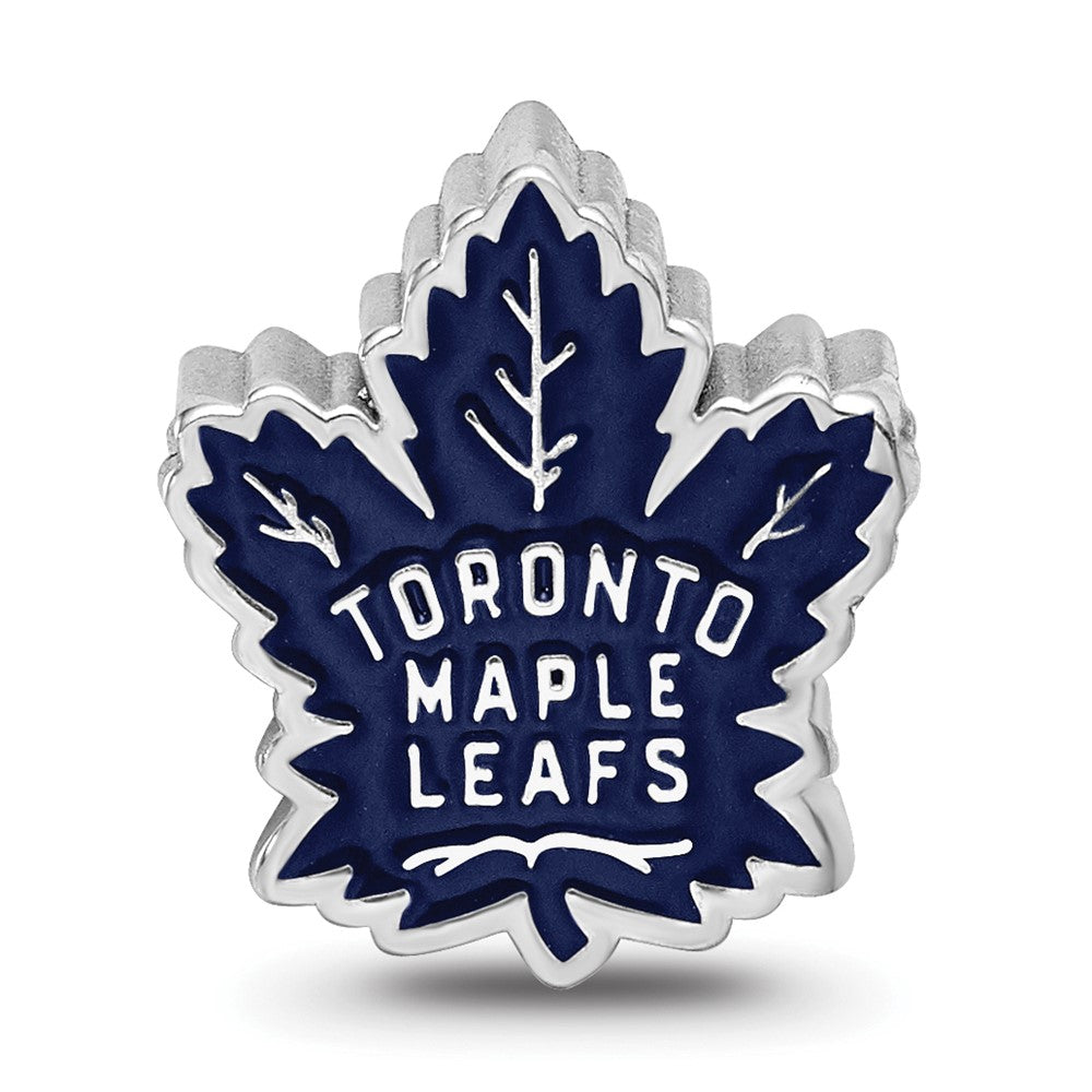 Sterlingsilber Rhodiniert Nhl Logoart Toronto Maple Leafs Emaille Perle