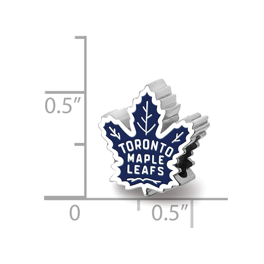 Sterlingsilber Rhodiniert Nhl Logoart Toronto Maple Leafs Emaille Perle