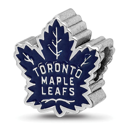 Sterlingsilber Rhodiniert Nhl Logoart Toronto Maple Leafs Emaille Perle