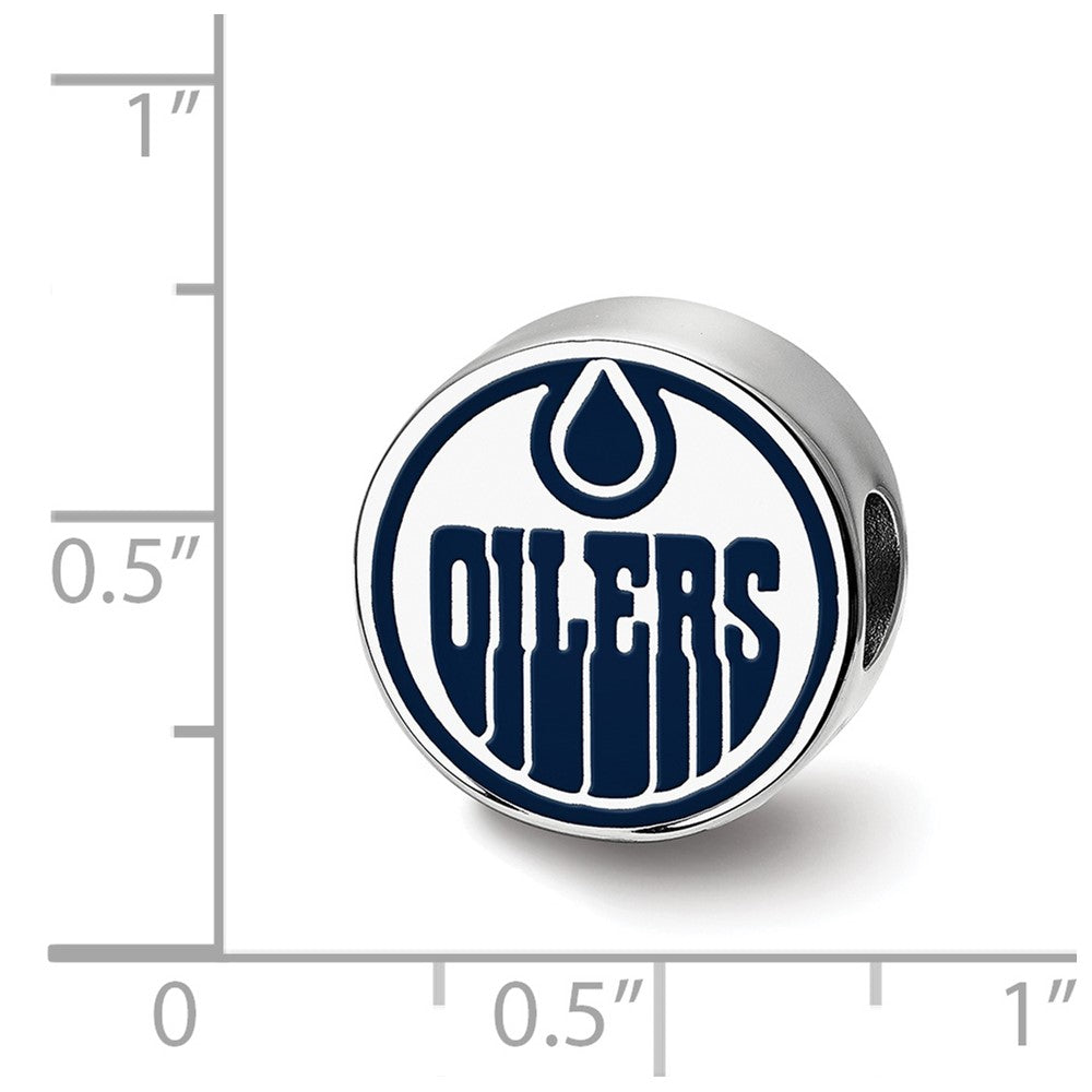 Sterlingsilber Nhl Logoart Edmonton Oilers Emailliert Logo Perle