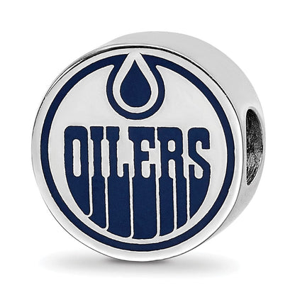 Sterlingsilber Nhl Logoart Edmonton Oilers Emailliert Logo Perle