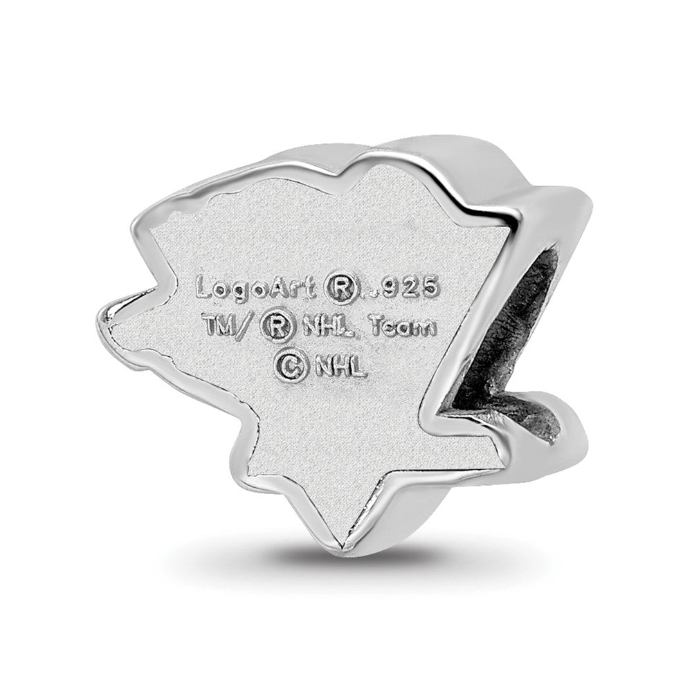 Sterlingsilber Rhodiniert Nhl Logoart Pittsburgh Penguins Emaille Perle