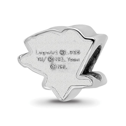 Sterlingsilber Rhodiniert Nhl Logoart Pittsburgh Penguins Emaille Perle