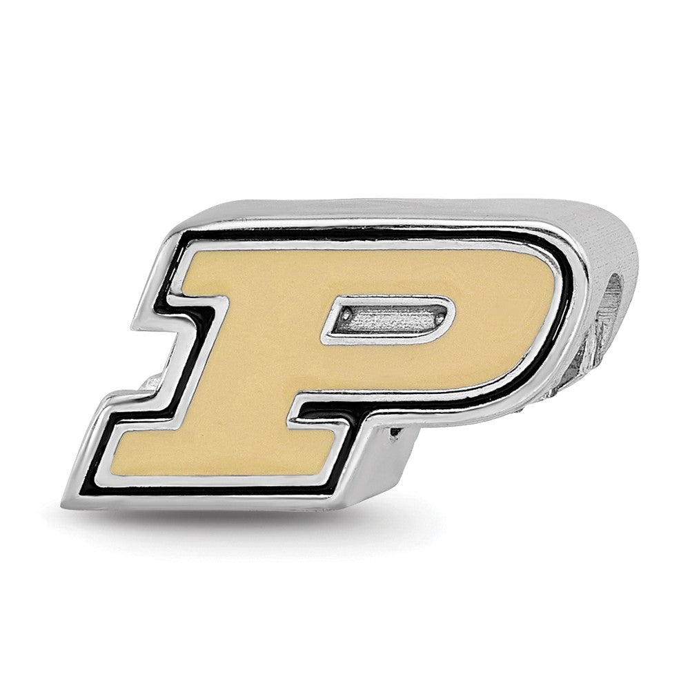 Sterlingsilber Rhodiniert Logoart Purdue Universität. Emaille Perle