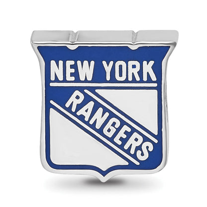Sterlingsilber Nhl Logoart New York Rangers Emailliert Logo Perle
