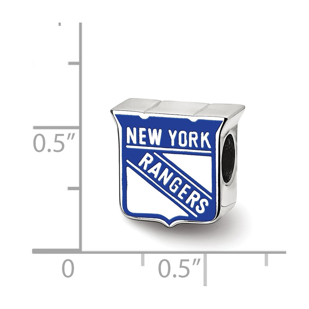 Sterlingsilber Nhl Logoart New York Rangers Emailliert Logo Perle