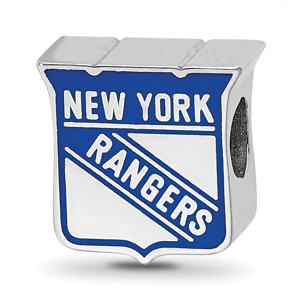 Sterlingsilber Nhl Logoart New York Rangers Emailliert Logo Perle