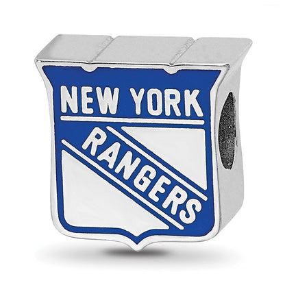 Sterlingsilber Nhl Logoart New York Rangers Emailliert Logo Perle
