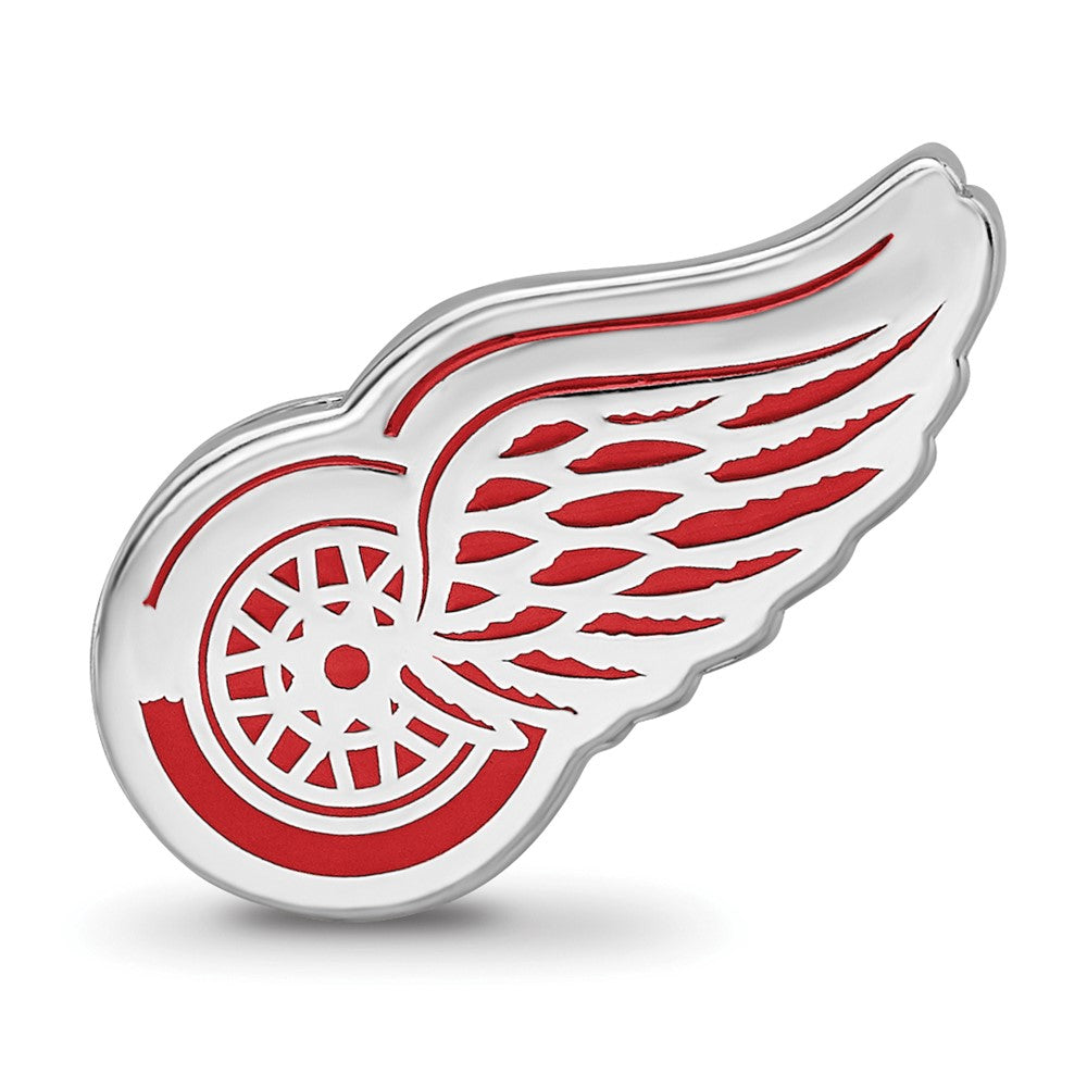 Sterlingsilber Rhodiniert Nhl Logoart Detroit Rot Flügel Emaille Perle