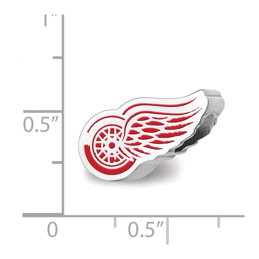 Sterlingsilber Rhodiniert Nhl Logoart Detroit Rot Flügel Emaille Perle