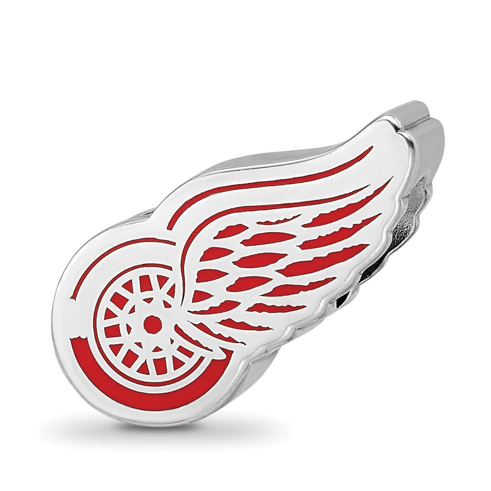 Sterlingsilber Rhodiniert Nhl Logoart Detroit Rot Flügel Emaille Perle