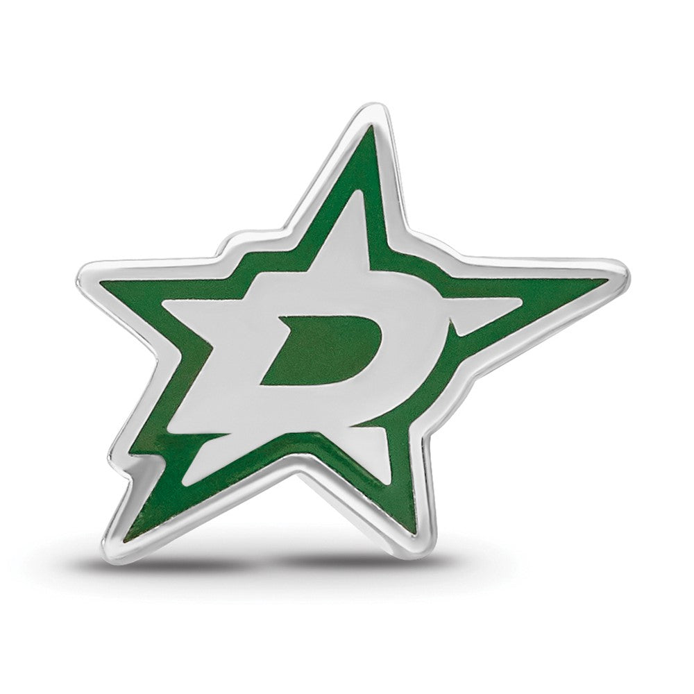 Sterlingsilber Rhodiniert Nhl Logoart Dallas Sterne Emailliert Perle