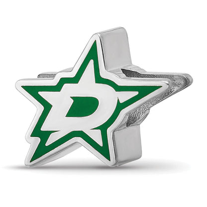 Sterlingsilber Rhodiniert Nhl Logoart Dallas Sterne Emailliert Perle