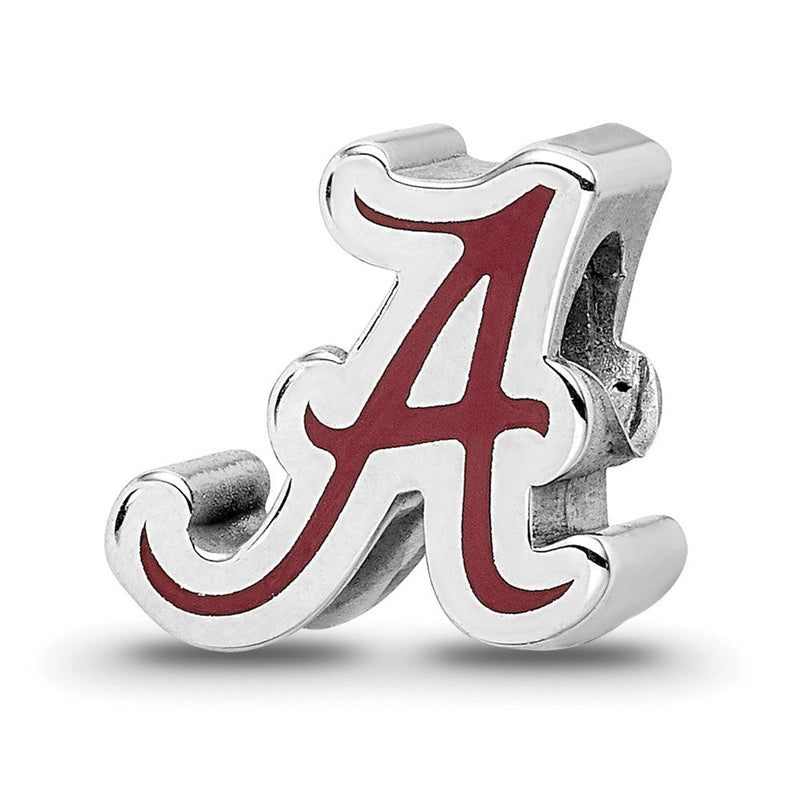 Sterlingsilber Rhodiniert Logoart U. Of Alabama Buchstabe Emaille Perle