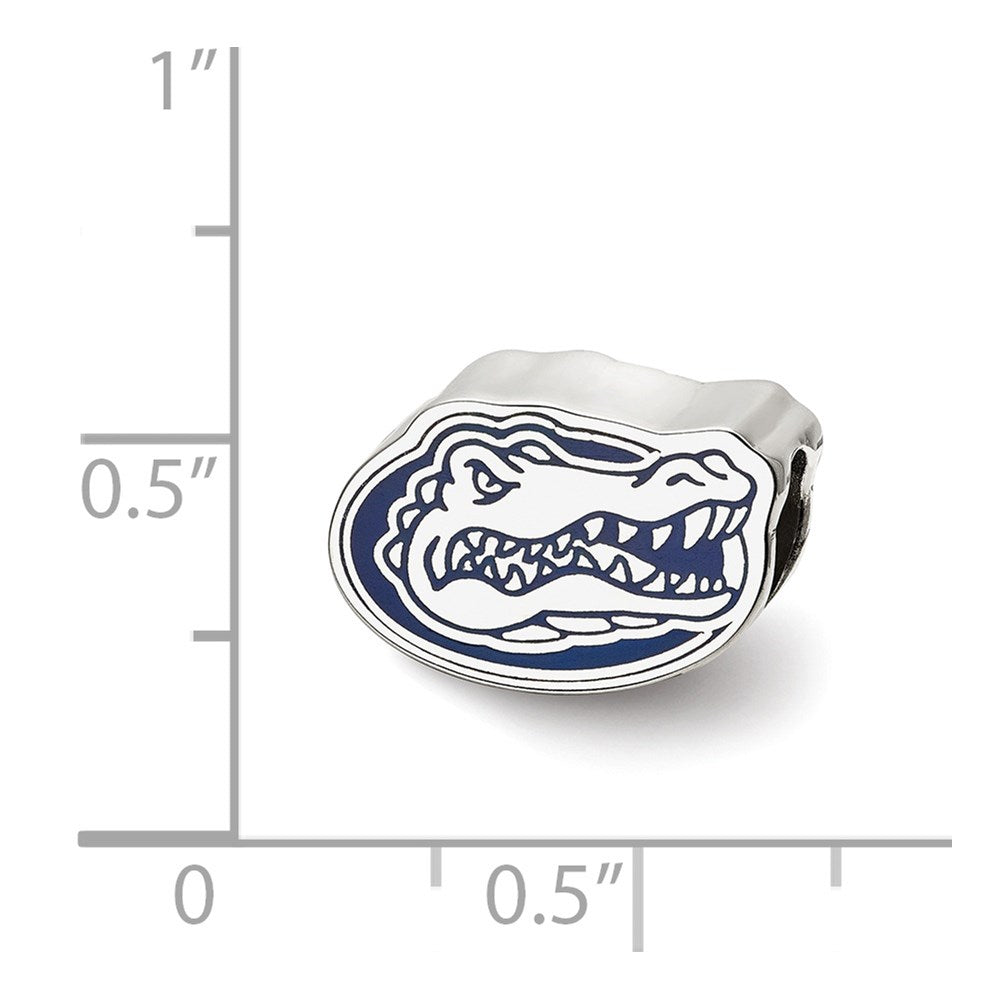 Sterlingsilber Rhodiniert Logoart U. Of Florida Gator Emaille Logo Perle