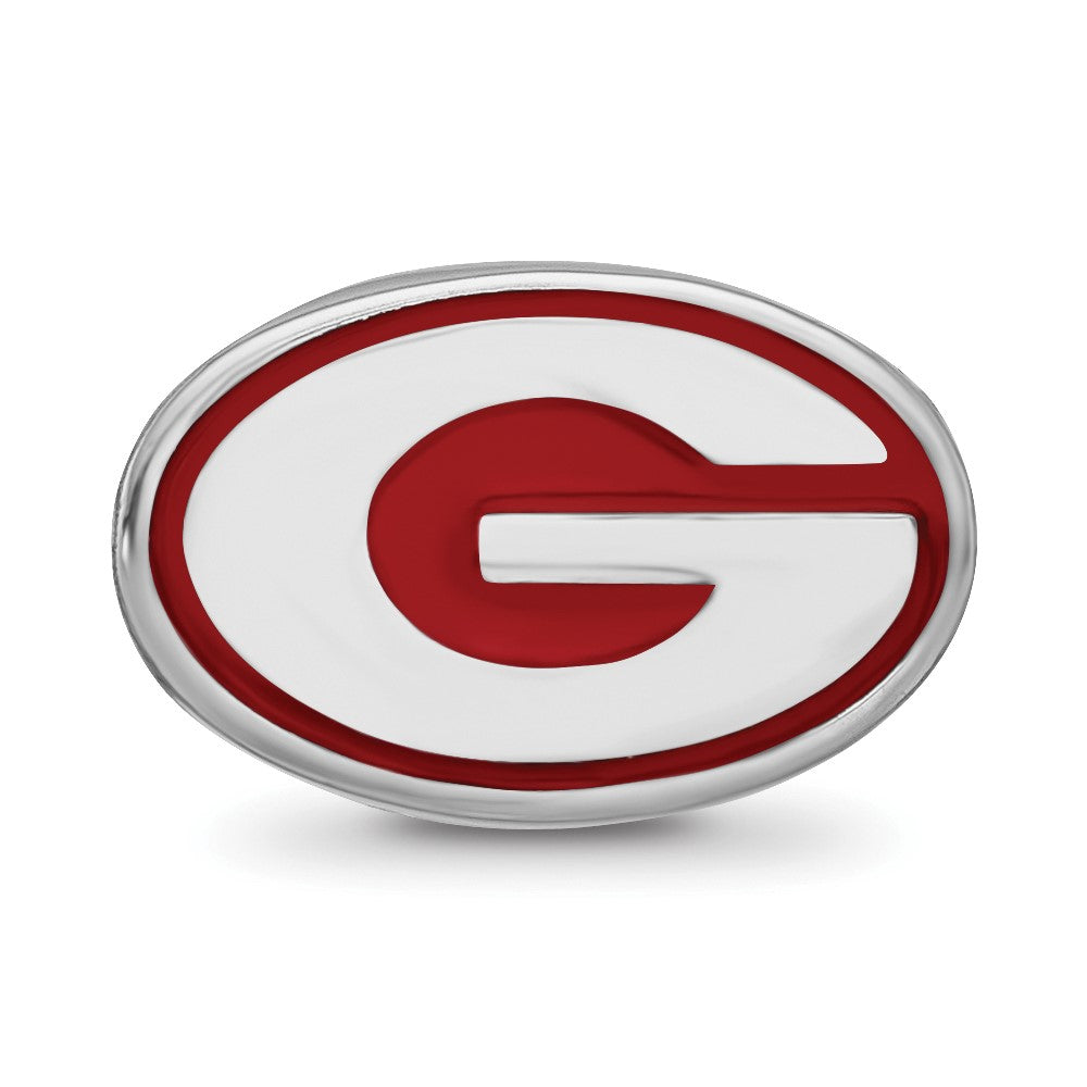 Sterlingsilber Rhodiniert Logoart University Of Georgia Emaille Perle