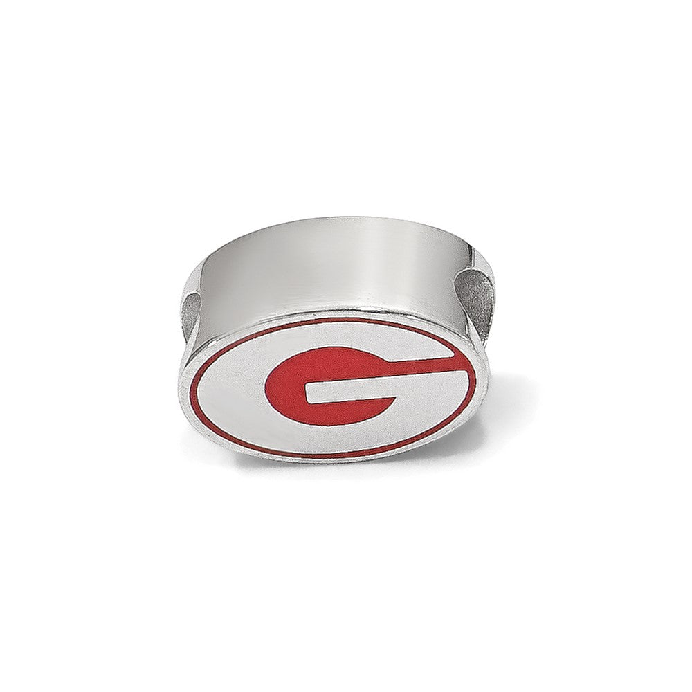 Sterlingsilber Rhodiniert Logoart University Of Georgia Emaille Perle