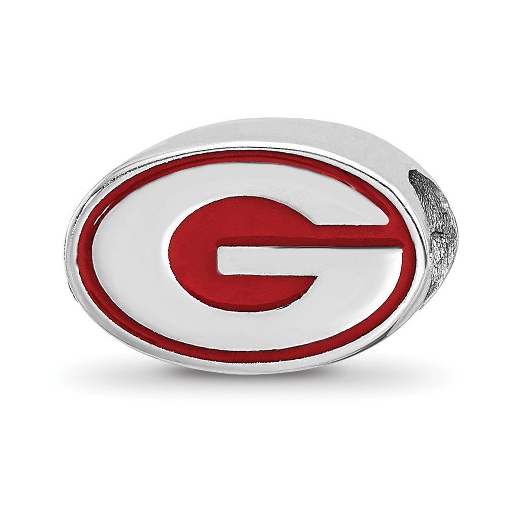 Sterlingsilber Rhodiniert Logoart University Of Georgia Emaille Perle