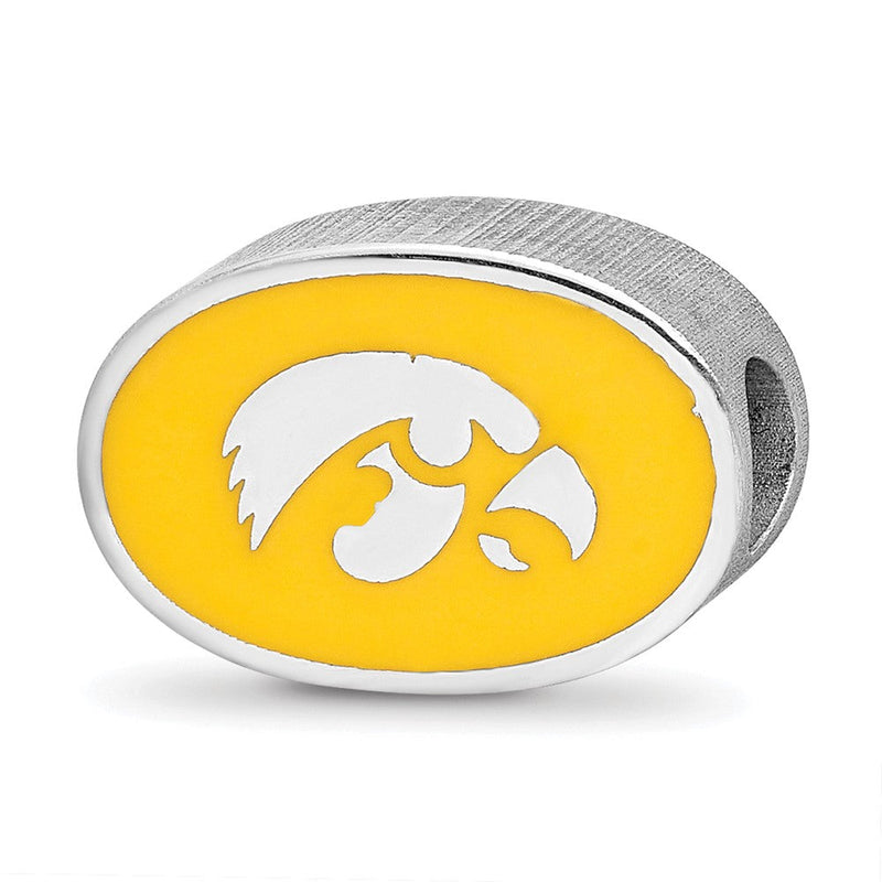 Sterlingsilber Rhodiniert Logoart Universität. Of Iowa Emaille 1-sided Perle