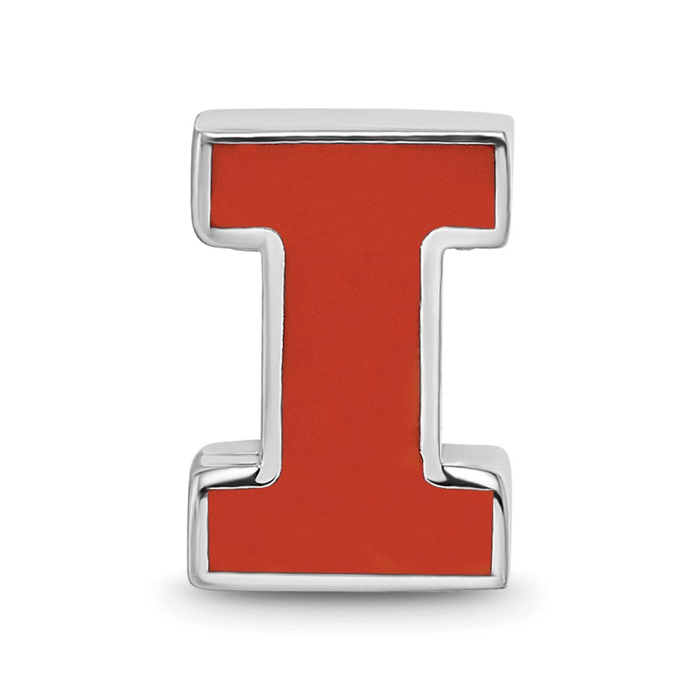 Sterlingsilber Rhodiniert Logoart University Of Illinois Emaille Logo Perle