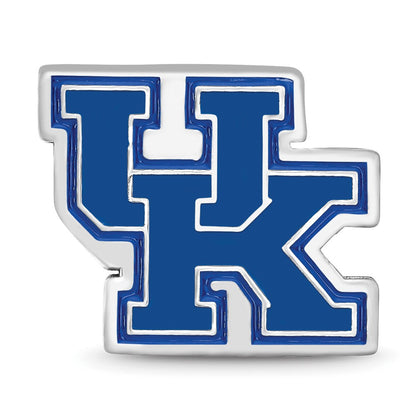 Sterlingsilber Rhodiniert Logoart U. Of Kentucky U-k Emaille Logo Perle