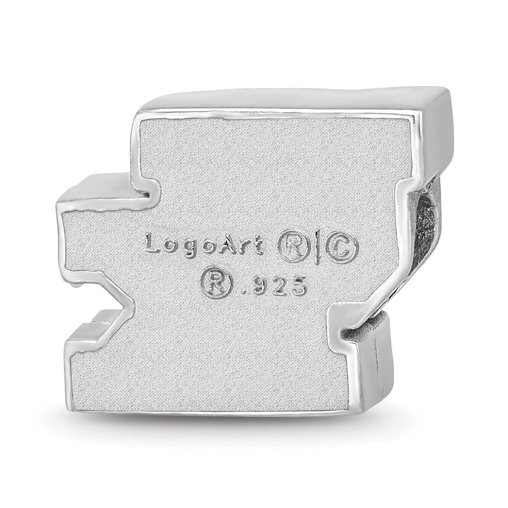 Sterlingsilber Rhodiniert Logoart U. Of Kentucky U-k Emaille Logo Perle