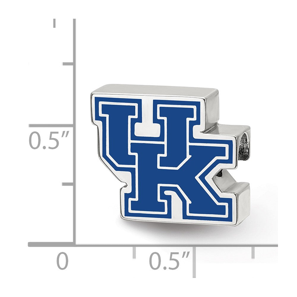 Sterlingsilber Rhodiniert Logoart U. Of Kentucky U-k Emaille Logo Perle