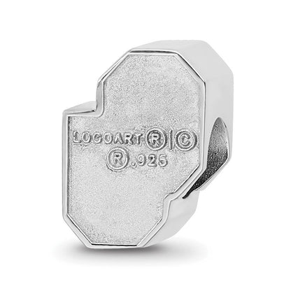 Sterlingsilber Rhodiniert Logoart U. Of Oklahoma 1-sided Emaille Perle