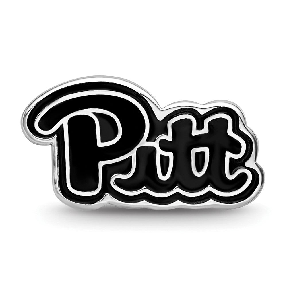 Sterlingsilber Rhodiniert Logoart U. Of Pittsburgh Emailliert Logo Perle