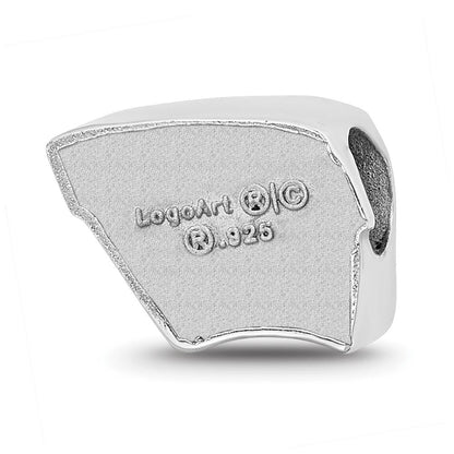 Sterlingsilber Rhodiniert Logoart University Of Wisconsin Emaille Perle