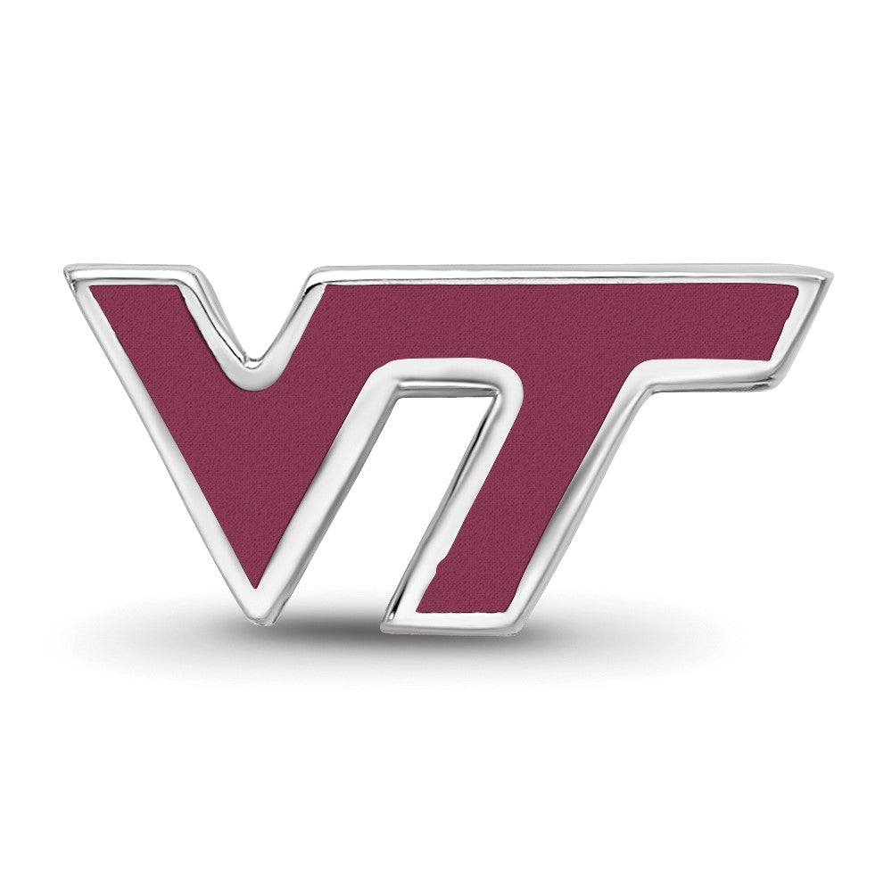 Sterlingsilber Rhodiniert Logoart Virginia Tech V-t Emaille Logo Perle