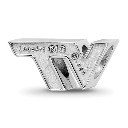 Sterlingsilber Rhodiniert Logoart Virginia Tech V-t Emaille Logo Perle