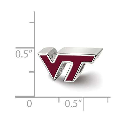 Sterlingsilber Rhodiniert Logoart Virginia Tech V-t Emaille Logo Perle