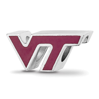 Sterlingsilber Rhodiniert Logoart Virginia Tech V-t Emaille Logo Perle