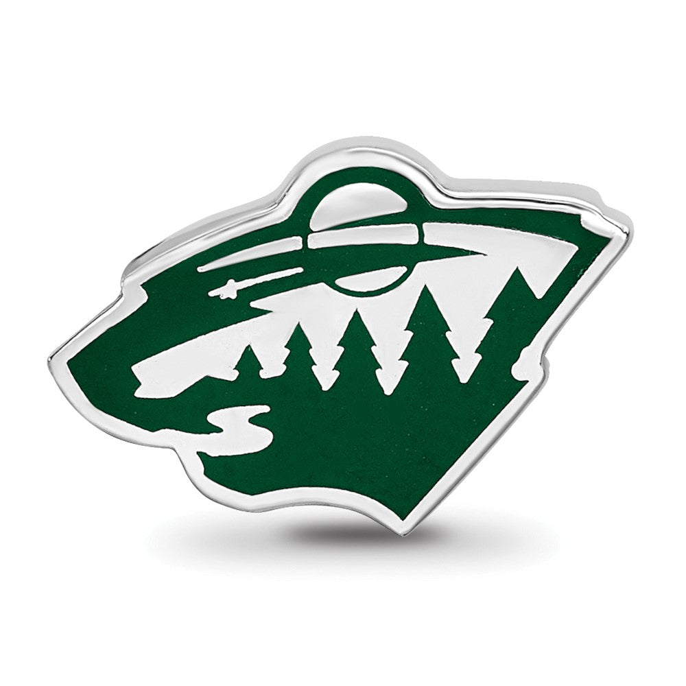 Sterlingsilber Nhl Logoart Minnesota Wild Emailliert Logo Perle