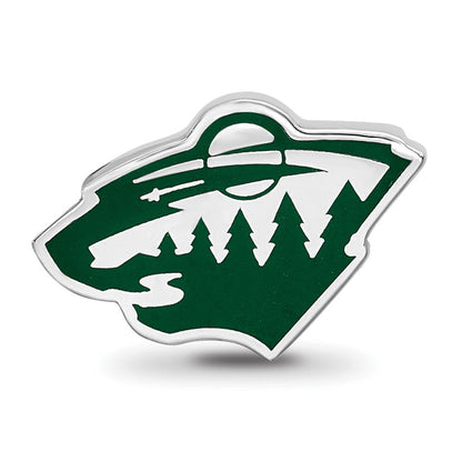 Sterlingsilber Nhl Logoart Minnesota Wild Emailliert Logo Perle