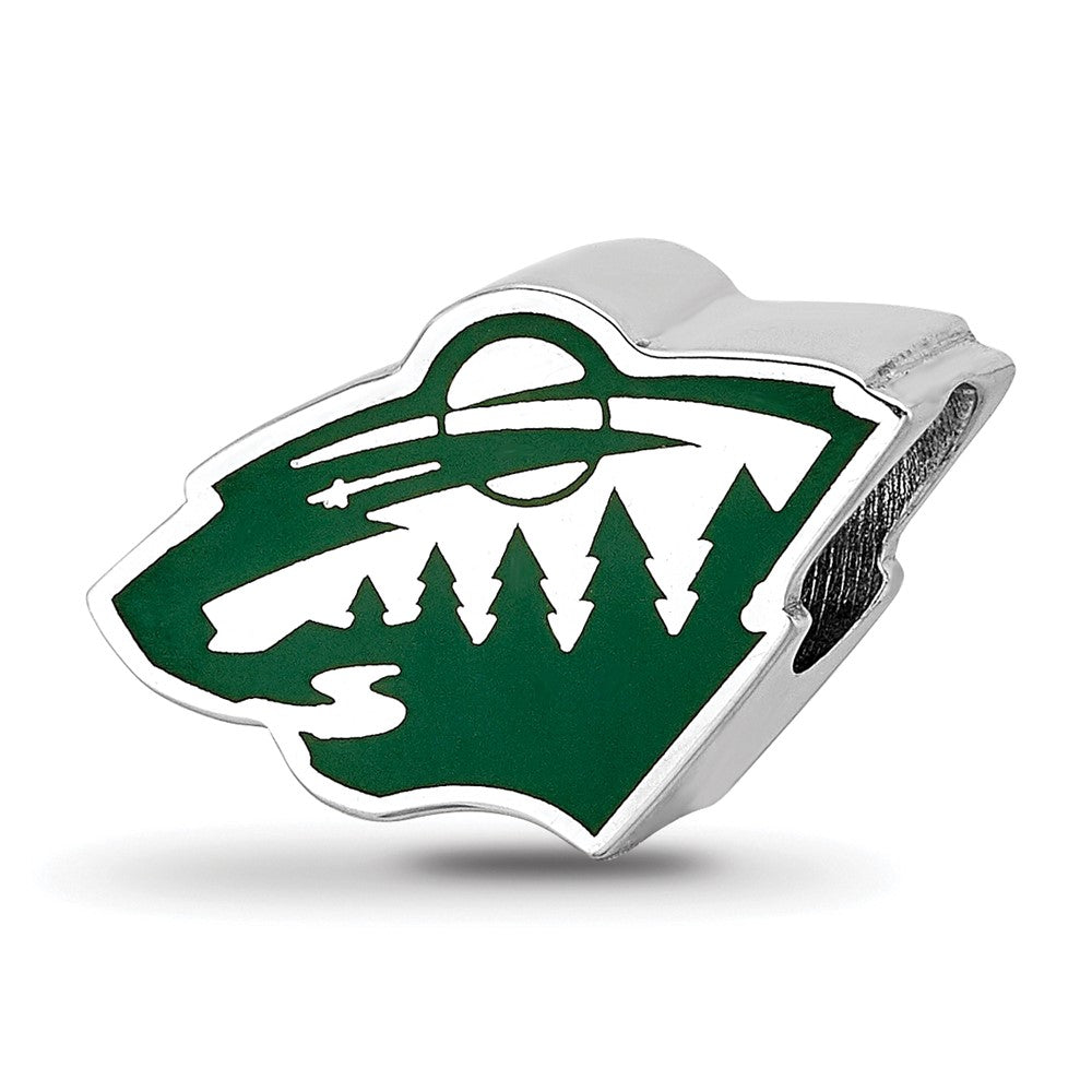 Sterlingsilber Nhl Logoart Minnesota Wild Emailliert Logo Perle