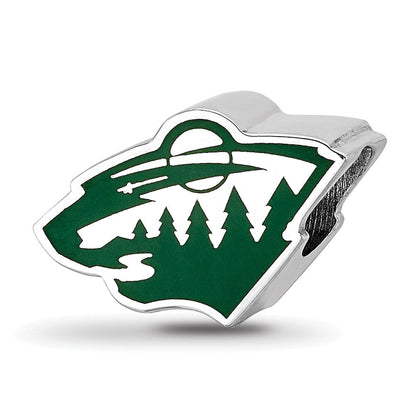 Sterlingsilber Nhl Logoart Minnesota Wild Emailliert Logo Perle