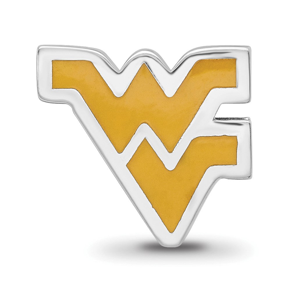 Sterlingsilber Rhodiniert Logoart West Virginia Universität. W-v Emaille Perle