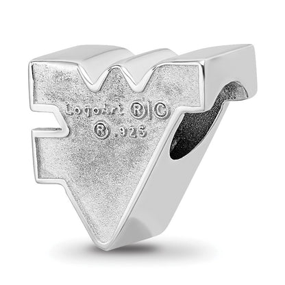 Sterlingsilber Rhodiniert Logoart West Virginia Universität. W-v Emaille Perle