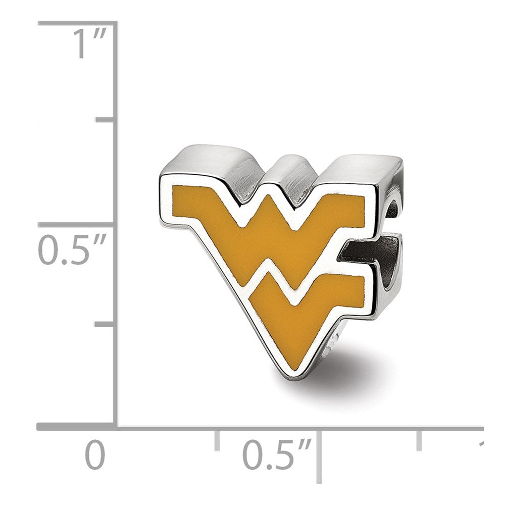Sterlingsilber Rhodiniert Logoart West Virginia Universität. W-v Emaille Perle