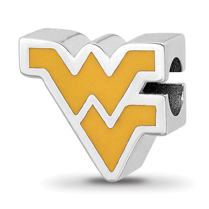 Sterlingsilber Rhodiniert Logoart West Virginia Universität. W-v Emaille Perle