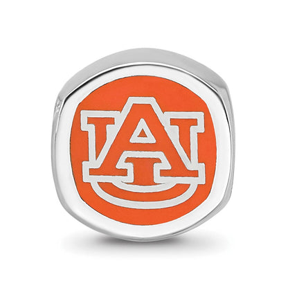 Sterlingsilber Rhodiniert Logoart Auburn University Emaille Perle