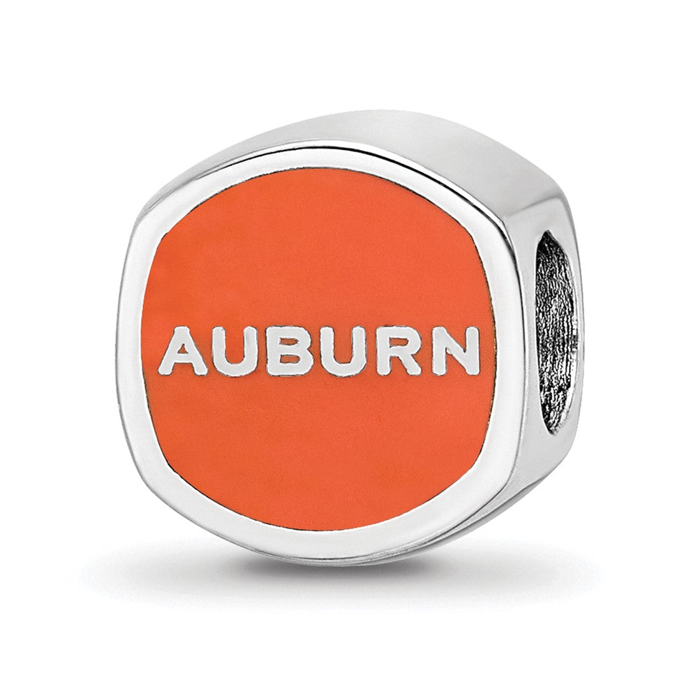 Sterlingsilber Rhodiniert Logoart Auburn University Emaille Perle