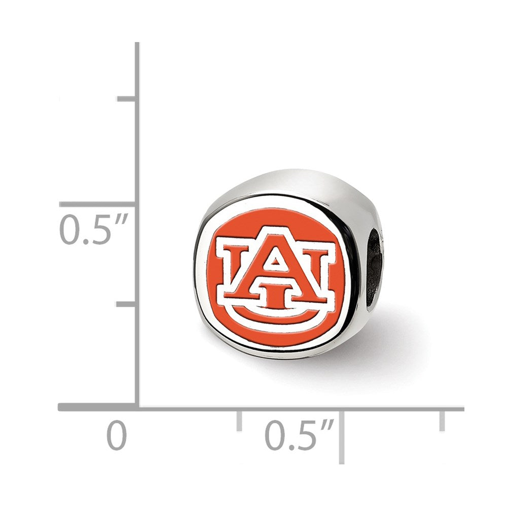 Sterlingsilber Rhodiniert Logoart Auburn University Emaille Perle