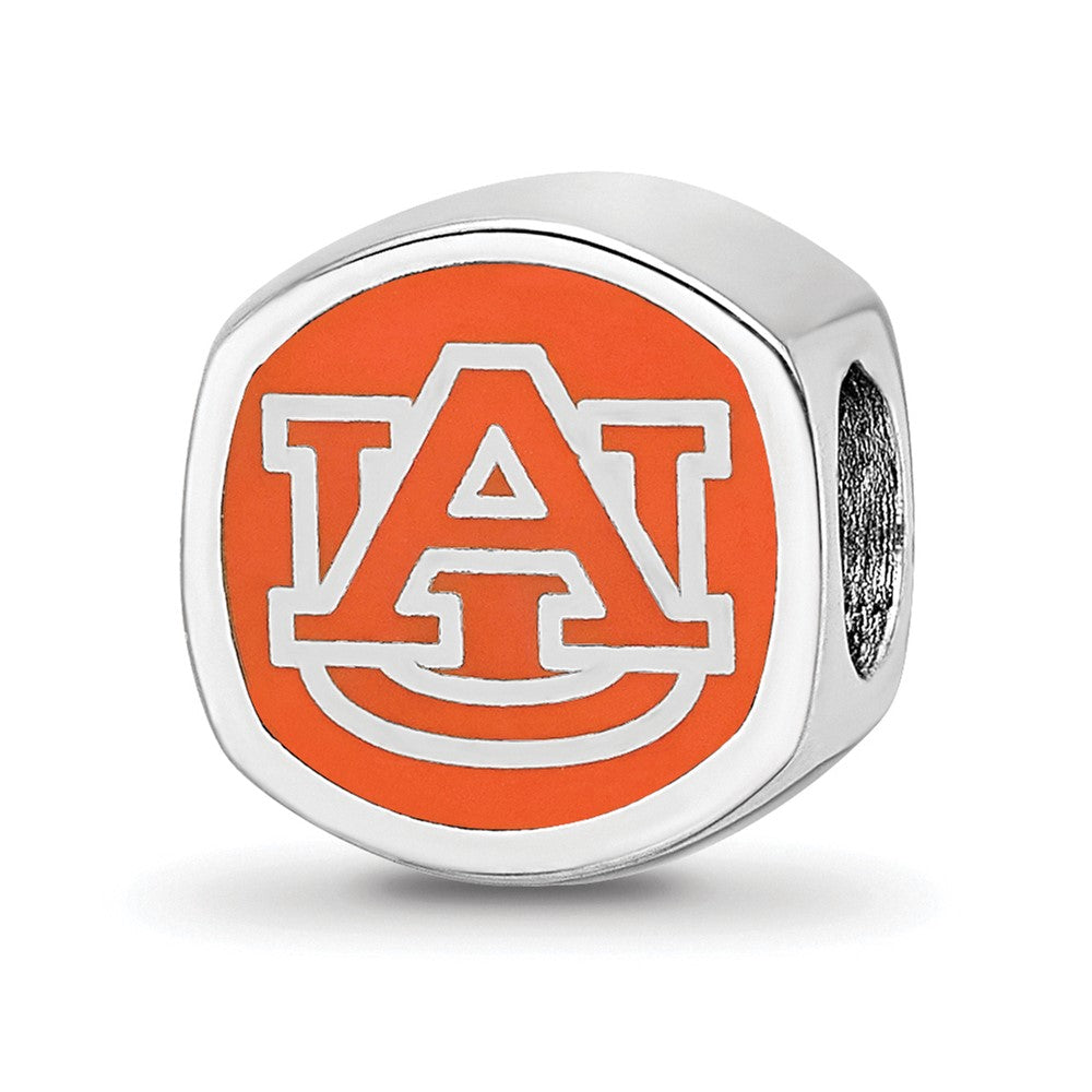 Sterlingsilber Rhodiniert Logoart Auburn University Emaille Perle